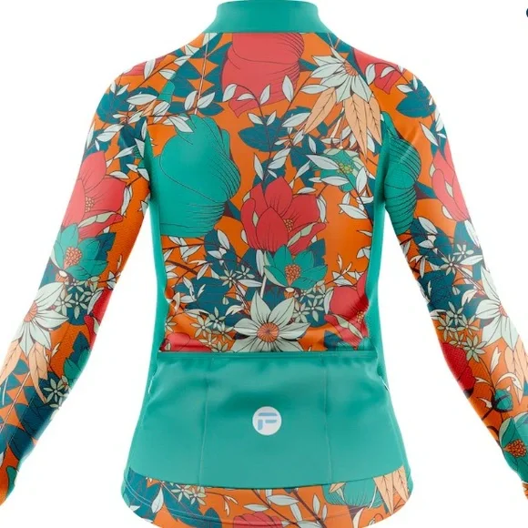 FRELSI SIZE MEDIUM TROPICAL FUSION WOMEN’S LONG SLEEVE CYCLING JERSEY - Picture 3 of 11